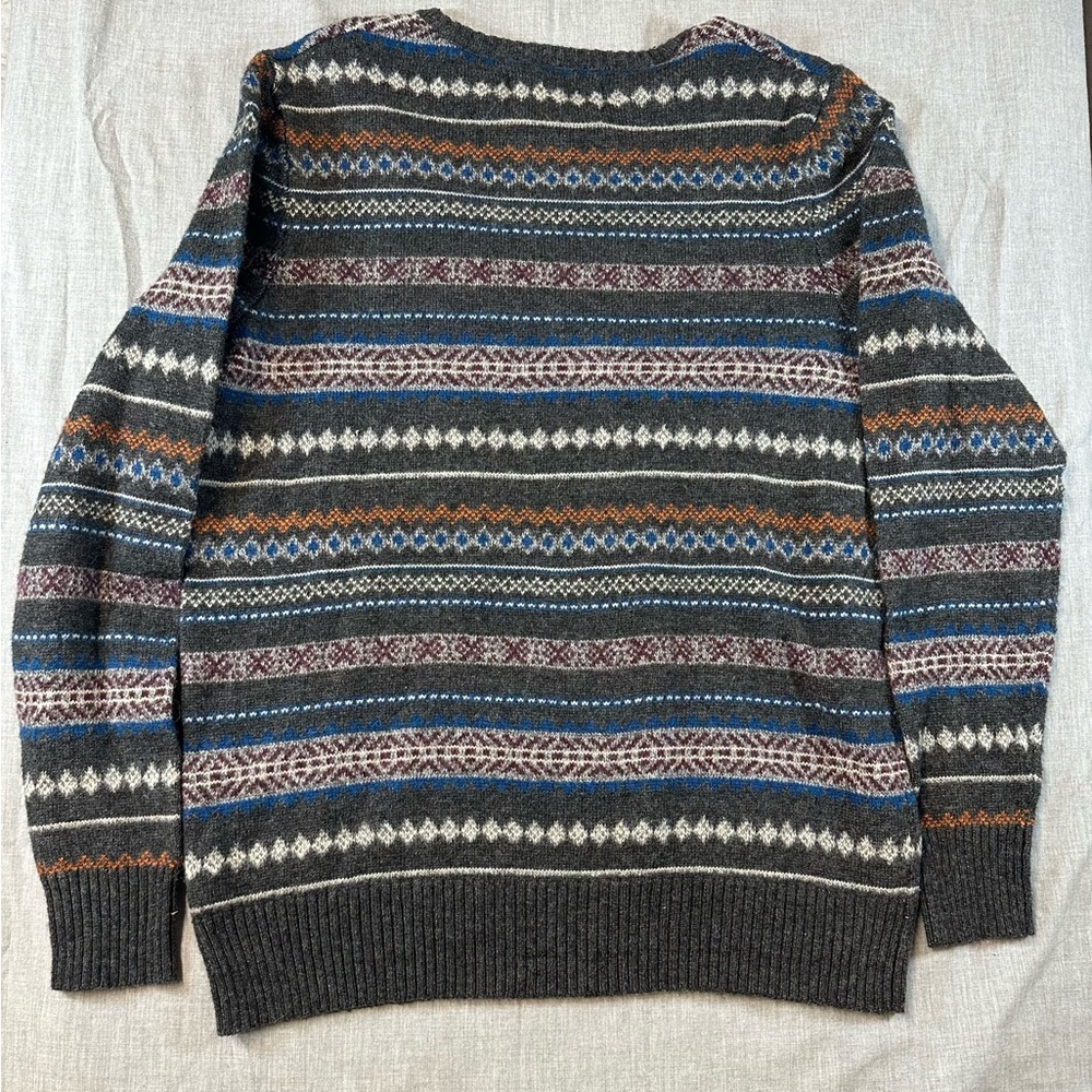 Urban Pipeline Men's Striped Crewneck Sweater - Gray, Blue, Orange - Picture 2 of 7